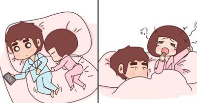 爆笑對比！情侶同居「男生先睡醒」 VS 「你女朋友先睡醒」：有沒有中招？